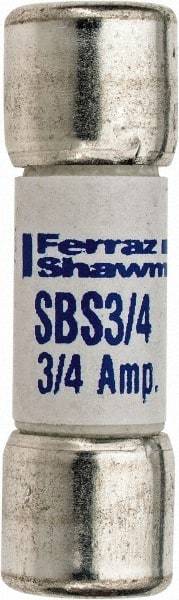 Ferraz Shawmut - 600 VAC, 0.75 Amp, Fast-Acting Ferrule Fuse - Clip Mount, 1-3/8" OAL, 100 at AC kA Rating, 13/32" Diam - Makers Industrial Supply