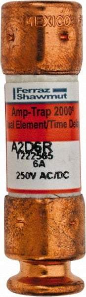 Ferraz Shawmut - 250 VAC/VDC, 6 Amp, Time Delay General Purpose Fuse - Clip Mount, 51mm OAL, 100 at DC, 200 at AC kA Rating, 9/16" Diam - Makers Industrial Supply