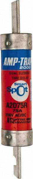 Ferraz Shawmut - 250 VAC/VDC, 75 Amp, Time Delay General Purpose Fuse - Clip Mount, 5-7/8" OAL, 100 at DC, 200 at AC kA Rating, 1-1/16" Diam - Makers Industrial Supply