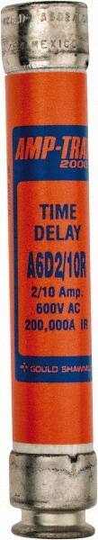 Ferraz Shawmut - 600 VAC/VDC, 0.2 Amp, Time Delay General Purpose Fuse - Clip Mount, 127mm OAL, 100 at DC, 200 at AC kA Rating, 13/16" Diam - Makers Industrial Supply