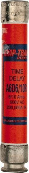 Ferraz Shawmut - 600 VAC/VDC, 0.6 Amp, Time Delay General Purpose Fuse - Clip Mount, 127mm OAL, 100 at DC, 200 at AC kA Rating, 13/16" Diam - Makers Industrial Supply