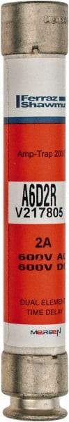 Ferraz Shawmut - 600 VAC/VDC, 2 Amp, Time Delay General Purpose Fuse - Clip Mount, 127mm OAL, 100 at DC, 200 at AC kA Rating, 13/16" Diam - Makers Industrial Supply