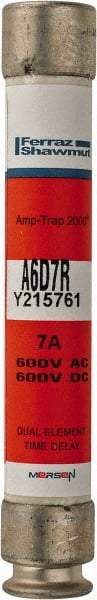 Ferraz Shawmut - 600 VAC/VDC, 7 Amp, Time Delay General Purpose Fuse - Clip Mount, 127mm OAL, 100 at DC, 200 at AC kA Rating, 13/16" Diam - Makers Industrial Supply