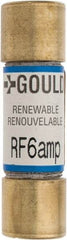 Ferraz Shawmut - 250 VAC, 6 Amp, Fast-Acting Renewable Fuse - Clip Mount, 51mm OAL, 10 at AC kA Rating, 9/16" Diam - Makers Industrial Supply