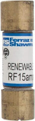 Ferraz Shawmut - 250 VAC, 15 Amp, Fast-Acting Renewable Fuse - Clip Mount, 51mm OAL, 10 at AC kA Rating, 9/16" Diam - Makers Industrial Supply