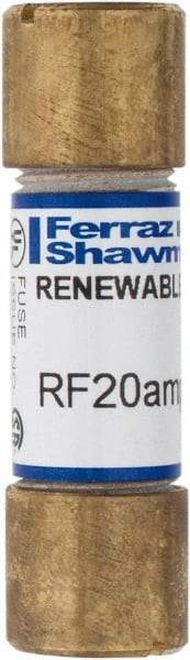 Ferraz Shawmut - 250 VAC, 20 Amp, Fast-Acting Renewable Fuse - Clip Mount, 51mm OAL, 10 at AC kA Rating, 9/16" Diam - Makers Industrial Supply