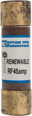 Ferraz Shawmut - 250 VAC, 45 Amp, Fast-Acting Renewable Fuse - Clip Mount, 76mm OAL, 10 at AC kA Rating, 13/16" Diam - Makers Industrial Supply