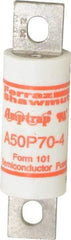 Ferraz Shawmut - 450 VDC, 500 VAC, 70 Amp, Fast-Acting Semiconductor/High Speed Fuse - Bolt-on Mount, 3-5/8" OAL, 100 at AC, 79 at DC kA Rating, 1" Diam - Makers Industrial Supply