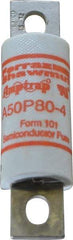 Ferraz Shawmut - 450 VDC, 500 VAC, 80 Amp, Fast-Acting Semiconductor/High Speed Fuse - Bolt-on Mount, 3-5/8" OAL, 100 at AC, 79 at DC kA Rating, 1" Diam - Makers Industrial Supply