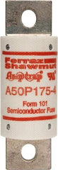 Ferraz Shawmut - 450 VDC, 500 VAC, 175 Amp, Fast-Acting Semiconductor/High Speed Fuse - Bolt-on Mount, 3-5/8" OAL, 100 at AC, 79 at DC kA Rating, 31mm Diam - Makers Industrial Supply