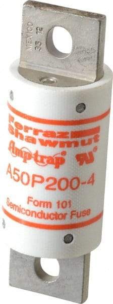 Ferraz Shawmut - 450 VDC, 500 VAC, 200 Amp, Fast-Acting Semiconductor/High Speed Fuse - Bolt-on Mount, 3-5/8" OAL, 100 at AC, 79 at DC kA Rating, 31mm Diam - Makers Industrial Supply