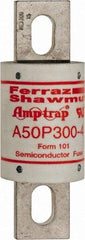 Ferraz Shawmut - 450 VDC, 500 VAC, 300 Amp, Fast-Acting Semiconductor/High Speed Fuse - Bolt-on Mount, 4-11/32" OAL, 100 at AC, 79 at DC kA Rating, 1-1/2" Diam - Makers Industrial Supply