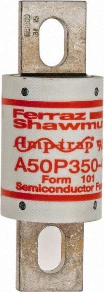 Ferraz Shawmut - 450 VDC, 500 VAC, 350 Amp, Fast-Acting Semiconductor/High Speed Fuse - Bolt-on Mount, 4-11/32" OAL, 100 at AC, 79 at DC kA Rating, 1-1/2" Diam - Makers Industrial Supply