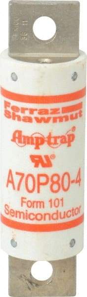 Ferraz Shawmut - 650 VDC, 700 VAC, 80 Amp, Fast-Acting Semiconductor/High Speed Fuse - Bolt-on Mount, 4-3/8" OAL, 100 at AC/DC kA Rating, 31mm Diam - Makers Industrial Supply