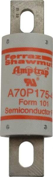 Ferraz Shawmut - 650 VDC, 700 VAC, 175 Amp, Fast-Acting Semiconductor/High Speed Fuse - Bolt-on Mount, 5-3/32" OAL, 100 at AC/DC kA Rating, 1-1/2" Diam - Makers Industrial Supply