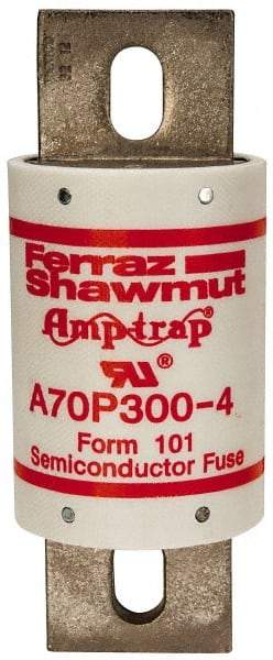 Ferraz Shawmut - 650 VDC, 700 VAC, 300 Amp, Fast-Acting Semiconductor/High Speed Fuse - Bolt-on Mount, 5-3/32" OAL, 100 at AC/DC kA Rating, 2" Diam - Makers Industrial Supply