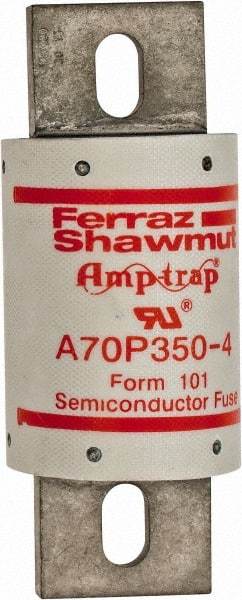 Ferraz Shawmut - 650 VDC, 700 VAC, 350 Amp, Fast-Acting Semiconductor/High Speed Fuse - Bolt-on Mount, 5-3/32" OAL, 100 at AC/DC kA Rating, 2" Diam - Makers Industrial Supply