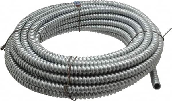 Made in USA - 3/8" Trade Size, 50' Long, Flexible Reduced Wall Flex Conduit - Steel, 3/8" ID - Makers Industrial Supply