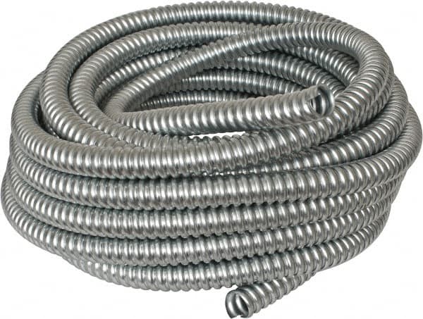 Made in USA - 3/4" Trade Size, 50' Long, Flexible Reduced Wall Flex Conduit - Steel - Makers Industrial Supply