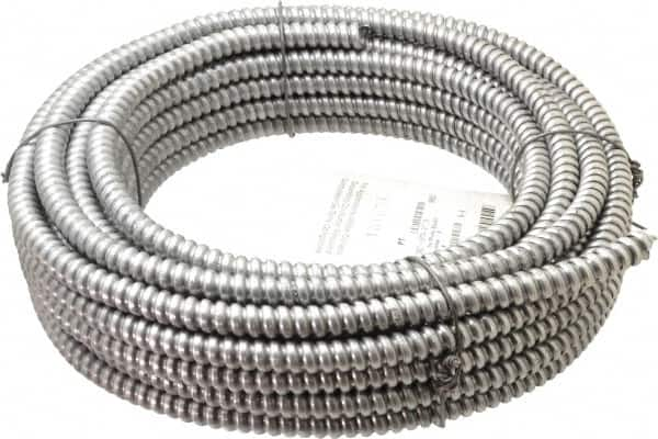 Made in USA - 3/8" Trade Size, 50' Long, Flexible Reduced Wall Flex Conduit - Aluminum, 3/8" ID - Makers Industrial Supply