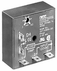 NCC - 5 Pin, Time Delay Relay - 1 at Resistive or Inductive Load Contact Amp, 120 VAC, On Board Trimpot - Makers Industrial Supply