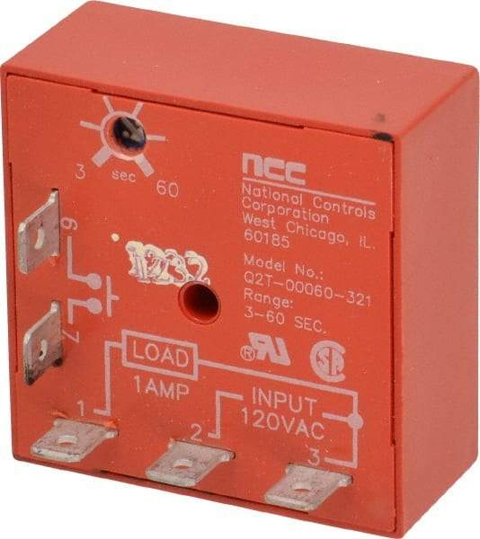 NCC - 5 Pin, Time Delay Relay - 1 at Resistive or Inductive Load Contact Amp, 120 VAC, On Board Trimpot - Makers Industrial Supply