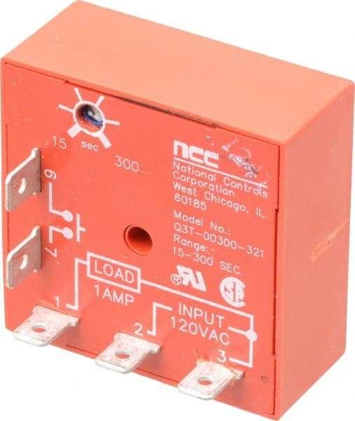 NCC - 5 Pin, Time Delay Relay - 1 at Resistive or Inductive Load Contact Amp, 120 VAC, On Board Trimpot - Makers Industrial Supply