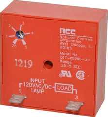 NCC - 2 Pin, Time Delay Relay - 1 at Resistive or Inductive Load Contact Amp, 120 VAC/VDC, On Board Trimpot - Makers Industrial Supply