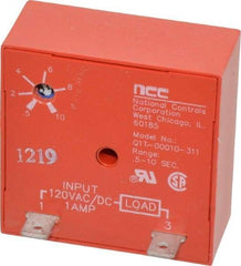 NCC - 2 Pin, Time Delay Relay - 1 at Resistive or Inductive Load Contact Amp, 120 VAC/VDC, On Board Trimpot - Makers Industrial Supply