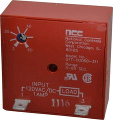 NCC - 2 Pin, Time Delay Relay - 1 at Resistive or Inductive Load Contact Amp, 120 VAC/VDC, On Board Trimpot - Makers Industrial Supply