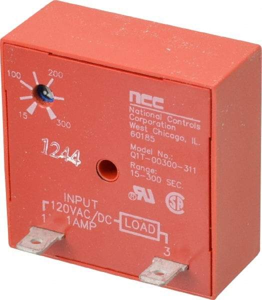 NCC - 2 Pin, Time Delay Relay - 1 at Resistive or Inductive Load Contact Amp, 120 VAC/VDC, On Board Trimpot - Makers Industrial Supply