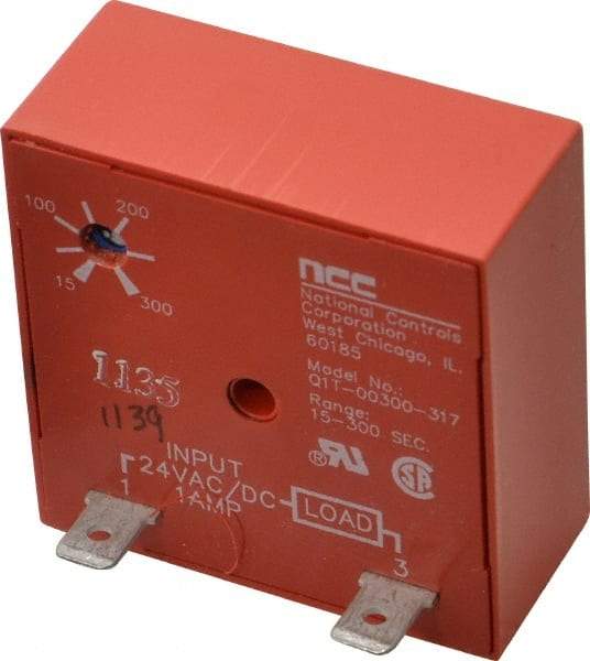 NCC - 2 Pin, Time Delay Relay - 1 at Resistive or Inductive Load Contact Amp, 24 VAC/VDC, On Board Trimpot - Makers Industrial Supply