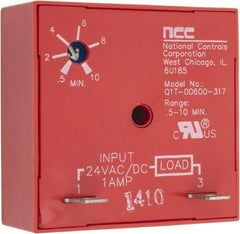 NCC - 2 Pin, Time Delay Relay - 1 at Resistive or Inductive Load Contact Amp, 24 VAC/VDC, On Board Trimpot - Makers Industrial Supply