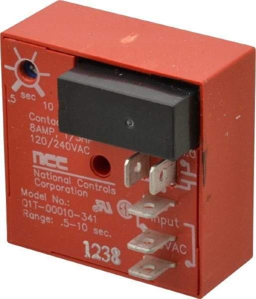 NCC - 5 Pin, SPDT Time Delay Relay - 8 at 250 VAC Resistive Load Contact Amp, 120 VAC, On Board Trimpot - Makers Industrial Supply