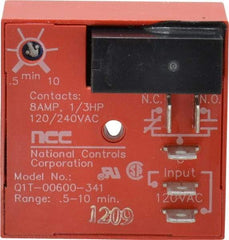 NCC - 5 Pin, SPDT Time Delay Relay - 8 at 250 VAC Resistive Load Contact Amp, 120 VAC, On Board Trimpot - Makers Industrial Supply