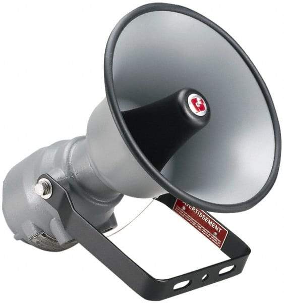 Federal Signal Corp - 15 Max Watt, 13.1 Inch Diameter, Round Aluminum Explosion Proof Horn and Speaker - Weather and Waterproof, 16.3 Inch Deep, Includes 25, 70 Volt Transformer - Makers Industrial Supply