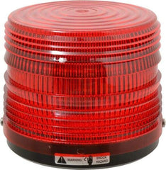 Federal Signal Corp - 24 VDC, 3R NEMA Rated, Strobe Tube, Red, Strobe Light - 80 Flashes per min, 5-1/2 Inch Diameter, 5-1/16 Inch High, IP66 Ingress Rating, Surface Mount - Makers Industrial Supply