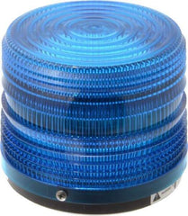 Federal Signal Corp - 24 VDC, 3R NEMA Rated, Strobe Tube, Blue, Strobe Light - 80 Flashes per min, 5-1/2 Inch Diameter, 5-1/16 Inch High, IP66 Ingress Rating, Surface Mount - Makers Industrial Supply