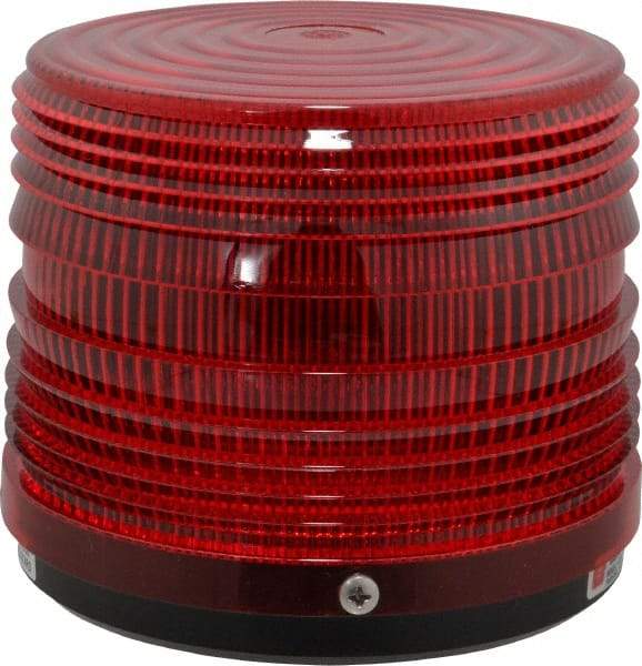 Federal Signal Corp - 120 VAC, 3R NEMA Rated, Strobe Tube, Red, Strobe Light - 80 Flashes per min, 1/2 Inch Pipe, 5-1/2 Inch Diameter, 5-1/4 Inch High, IP66 Ingress Rating, Pipe Mount - Makers Industrial Supply