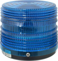 Federal Signal Corp - 120 VAC, 3R NEMA Rated, Strobe Tube, Blue, Strobe Light - 80 Flashes per min, 1/2 Inch Pipe, 5-1/2 Inch Diameter, 5-1/4 Inch High, IP66 Ingress Rating, Pipe Mount - Makers Industrial Supply