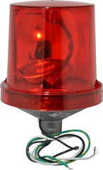 Federal Signal Corp - 4X NEMA Rated, 120 VAC, 0.22 Amp, 25 Watt, Rotating Beacon Incandescent Light - 1/2 Inch Mounted Size x Pipe Mounted, 7-1/4 Inch High, 5-1/2 Inch Diameter, 90 Flashes per min, Includes Lamp - Makers Industrial Supply