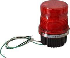 Federal Signal Corp - 120 VAC, 4X NEMA Rated, Strobe Tube, Red, Single Flash Strobe Light - 90 Flashes per min, 1/2 Inch Pipe, 3-15/16 Inch Diameter, 5-1/4 Inch High, IP66 Ingress Rating, Pipe Mount, Surface Mount - Makers Industrial Supply