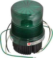 Federal Signal Corp - 120 VAC, 4X NEMA Rated, Strobe Tube, Green, Single Flash Strobe Light - 90 Flashes per min, 1/2 Inch Pipe, 3-15/16 Inch Diameter, 5-1/4 Inch High, IP66 Ingress Rating, Pipe Mount, Surface Mount - Makers Industrial Supply