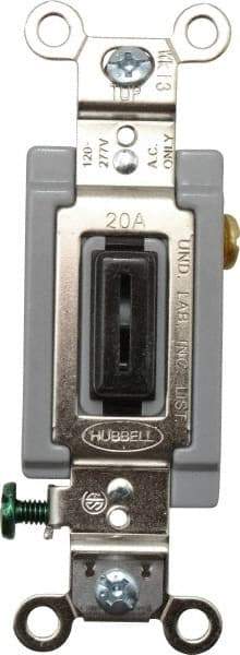 Hubbell Wiring Device-Kellems - 1 Pole, 120 to 277 VAC, 20 Amp, Industrial Grade, Toggle, Wall and Dimmer Light Switch - 1-5/16 Inch Wide x 4-1/16 Inch High - Makers Industrial Supply