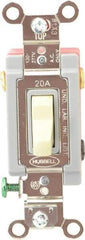 Hubbell Wiring Device-Kellems - 3 Pole, 120 to 277 VAC, 20 Amp, Industrial Grade, Toggle, Wall and Dimmer Light Switch - 1-5/16 Inch Wide x 4-1/16 Inch High - Makers Industrial Supply