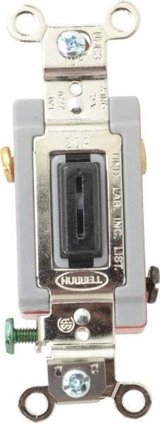 Hubbell Wiring Device-Kellems - 3 Pole, 120 to 277 VAC, 20 Amp, Industrial Grade, Key Lock, Wall and Dimmer Light Switch - 1-5/16 Inch Wide x 4-1/16 Inch High - Makers Industrial Supply