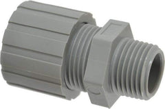 Hubbell Wiring Device-Kellems - 6.3 to 9.7mm Capacity, Liquidtight, Straight Strain Relief Cord Grip - 1/2 NPT Thread, Nylon - Makers Industrial Supply