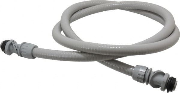 Hubbell Wiring Device-Kellems - 1/2" Trade Size, 6' Long, Flexible Liquidtight Conduit - PVC, 21.8mm ID, Gray - Makers Industrial Supply