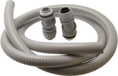 Hubbell Wiring Device-Kellems - 3/4" Trade Size, 6' Long, Flexible Liquidtight Conduit - PVC, 27.8mm ID, Gray - Makers Industrial Supply