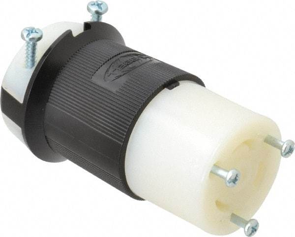 Hubbell Wiring Device-Kellems - 125 VAC, 30 Amp, L5-30R Configuration, Industrial Grade, Self Grounding Connector - 1 Phase, 2 Poles, IP20, 0.36 to 0.93 Inch Cord Diameter - Makers Industrial Supply